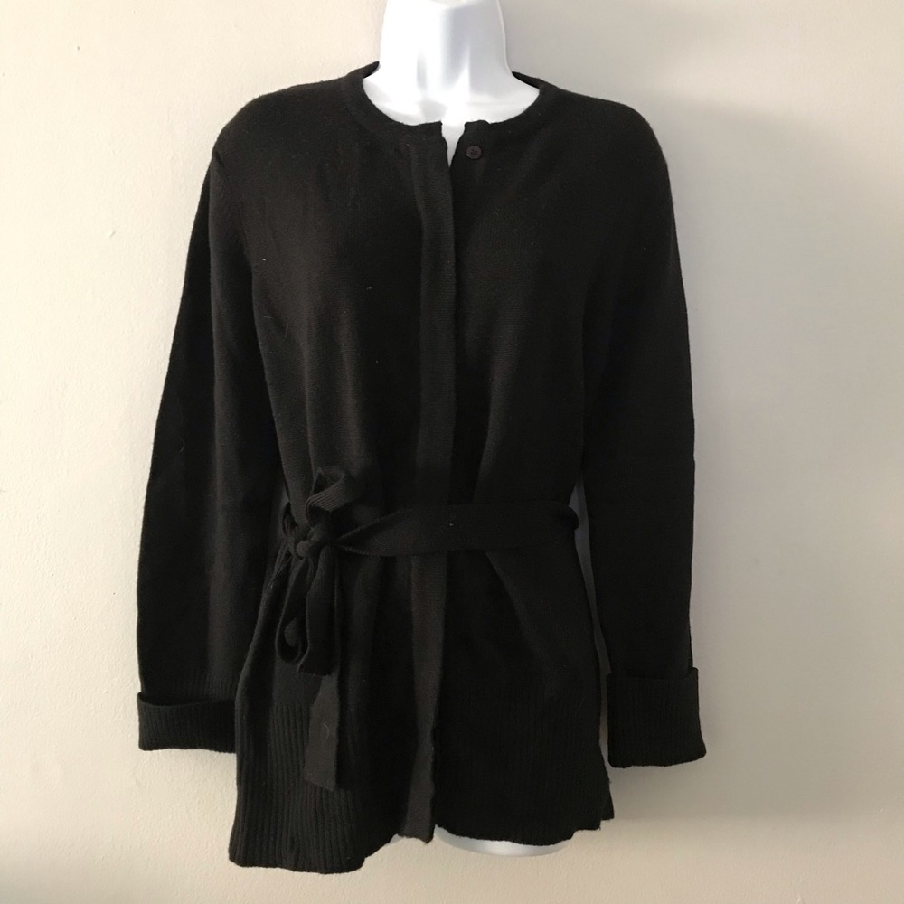 Henri Bendel black button down sweater